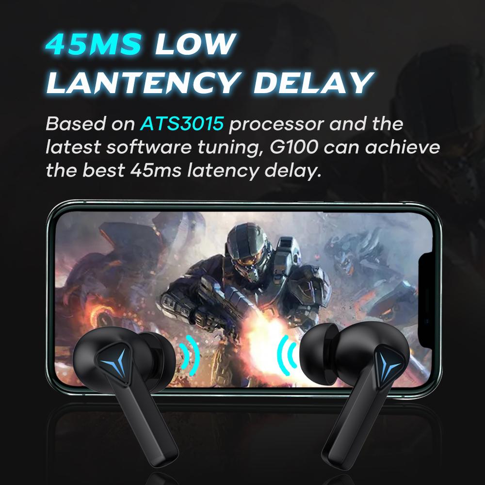 Tai nghe Bluetooth Tai nghe nhét tai chơi game không dây Tai nghe chơi game Wavefun Micrô kép Điều khiển âm lượng có độ trễ thấp 45ms Màu sắc: Xám