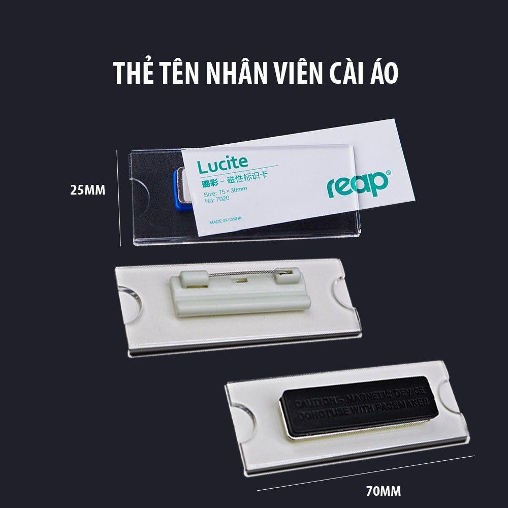 Acrylic Bảng tên nhân viên nam châm, Thẻ tên cài áo mica trong suốt, 70x25mm