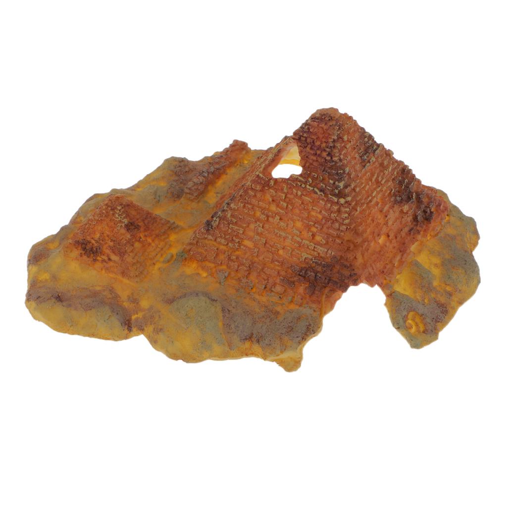 Resin Ornament for Reptile Box Terrarium Vivarium DIY Decoration #2 Pyramid