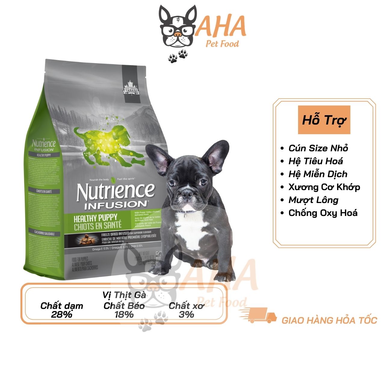 Thức Ăn Hạt Cho Chó Bull Pháp, Nutrience Subzero Bao 5kg - Thức Ăn Cho Chó Gồm Có 6 Loại Thịt Cá, Rau Củ Quả, Trái Cây