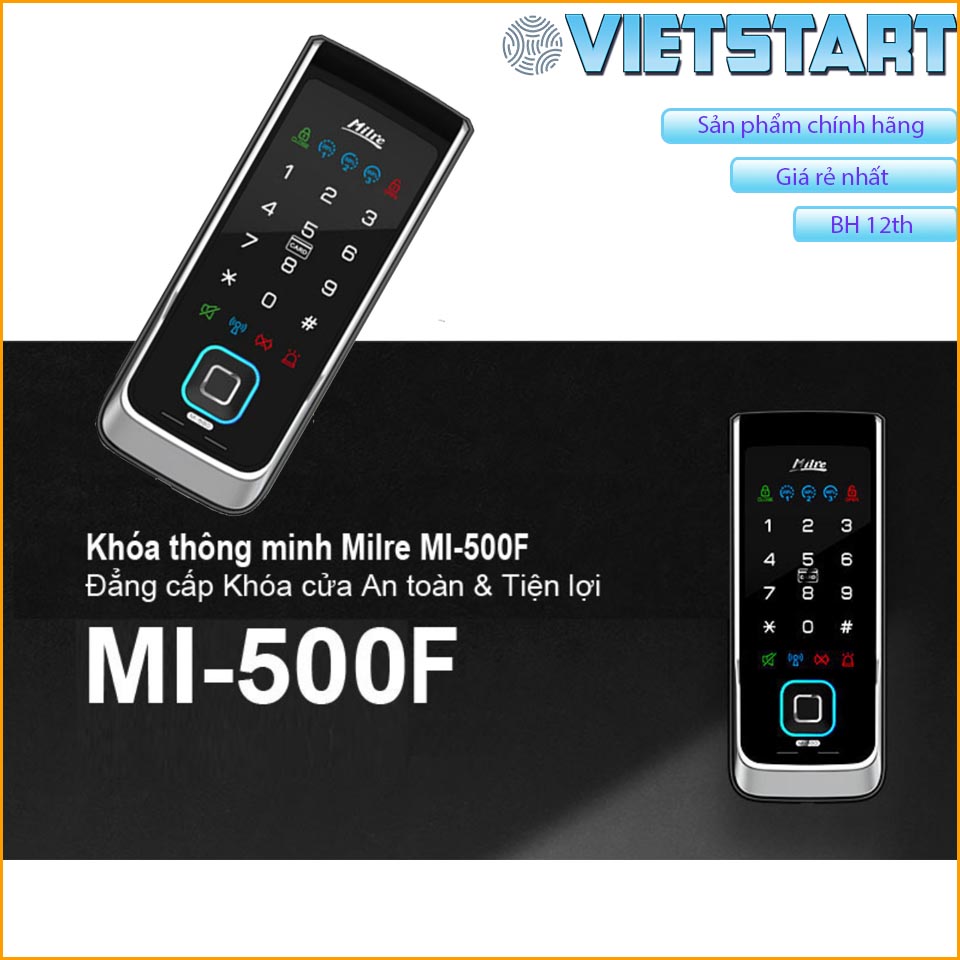 Khóa thông minh Milre MI-500F mở khóa bằng vân tay, mật khẩu và thẻ từ