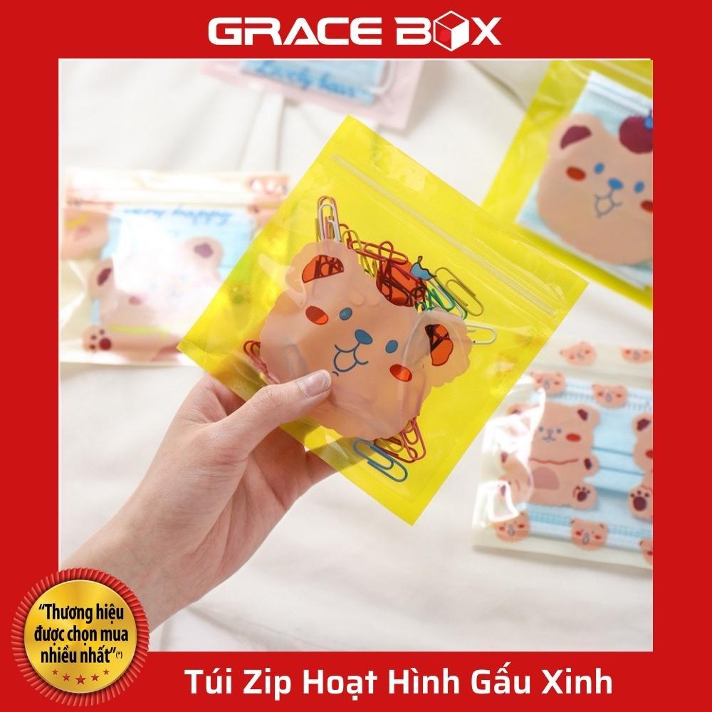 Set 10 Túi Zip Hoạt Hình Gấu Xinh Xắn