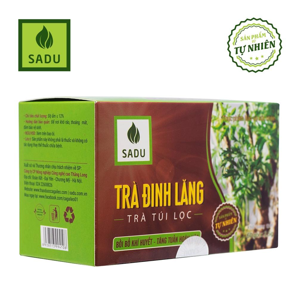 Trà đinh lăng sadu giúp ngủ sâu giấc, tăng cường sức đề kháng hộp 20 gói x 2,5g