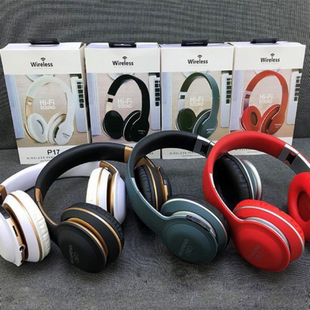 Tai nghe nhạc Headphone bluetooth chụp tai không dây có micro P17 Wireless