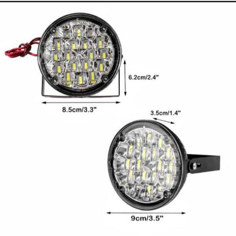 BỘ 2 ĐÈN TRỢ SÁNG ĐÈN LED SƯƠNG MÙ 18 LED DC12V CHO XE ÔTÔ HÀNG MỚI CHẤT LƯỢNG TỐT ÁNH SÁNG TRONG