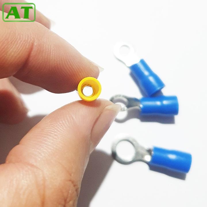 Đầu Cốt Dây Điện Tròn, Đầu Cos Điện Tròn Bọc Nhựa Cách Điện 2-6mm (Gói 10 Cái)