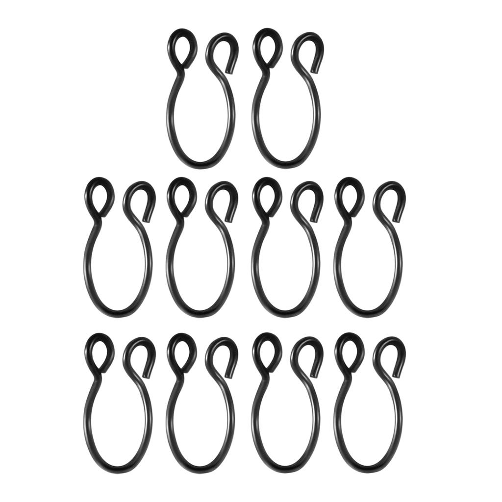 10 Pieces Fake Nose Rings Hoop Clip On Faux Non-Pierced Jewelry Black