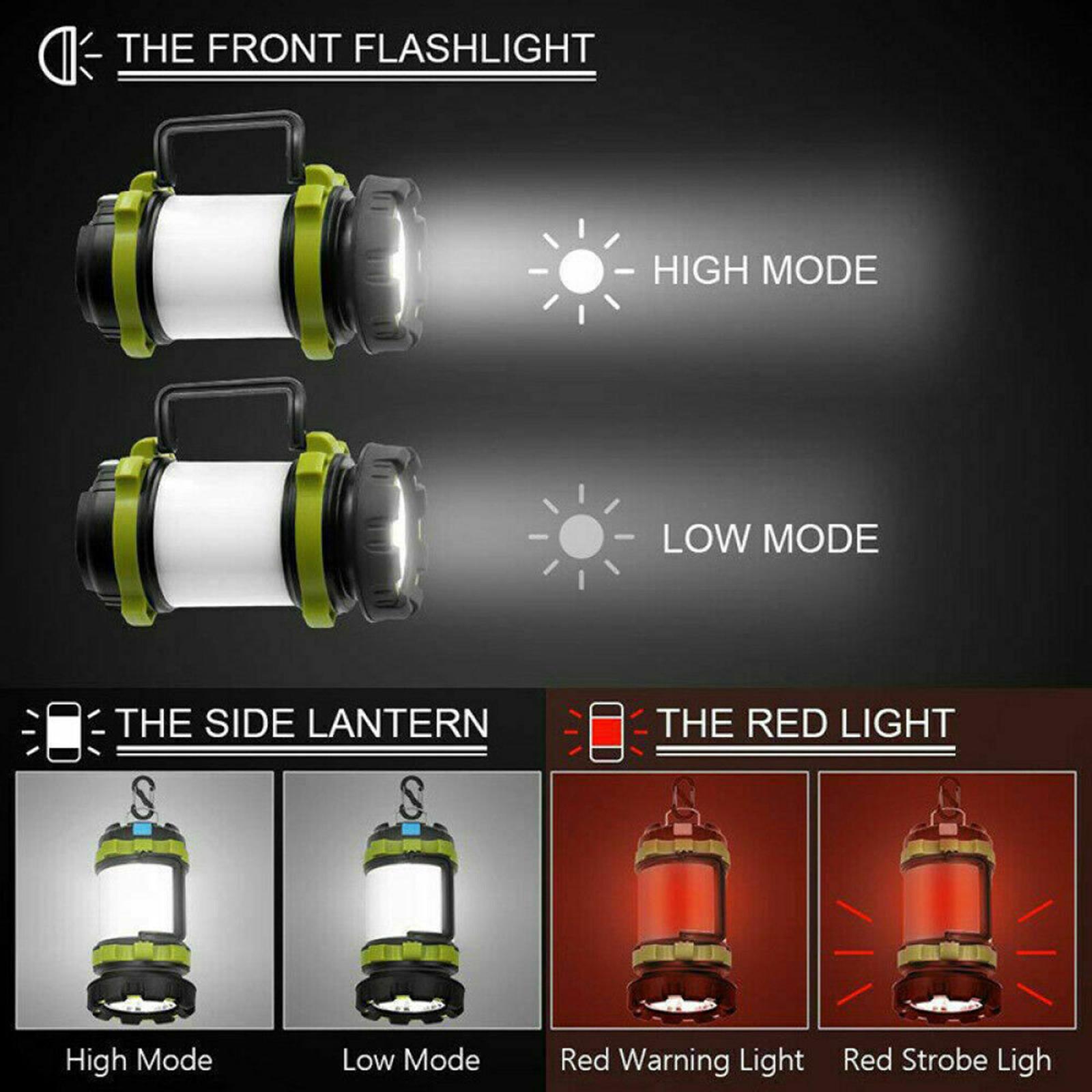 Portable LED Camping Light Outdoor Tent Lamp Handy Flashlight USB Rechargeable