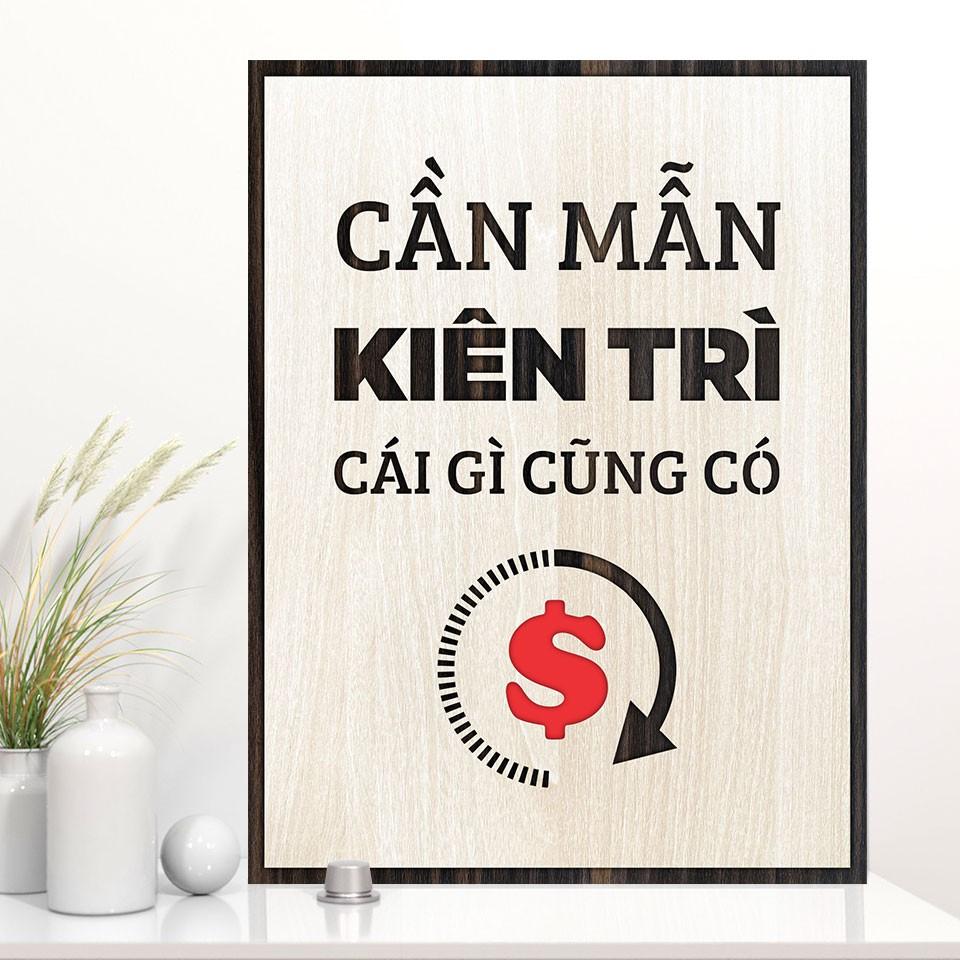 Tranh gỗ tạo động lực - Cần mẫn kiêm trì cái gì cũng có