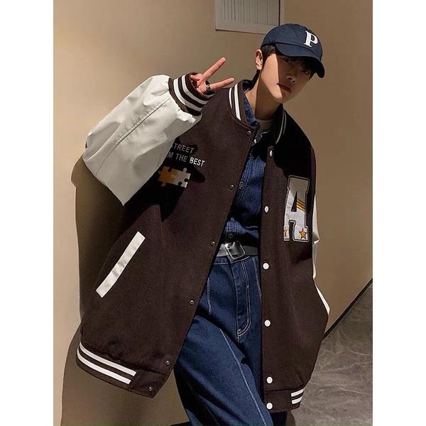 Áo khoác bomber, áo khoác bóng chày nam nữ mẫu thêu họa tiết kỹ đẹp, Áo khoác bomber nỉ form rộng Unisex Áo bomber nỉ Cardigan trần bông trẻ