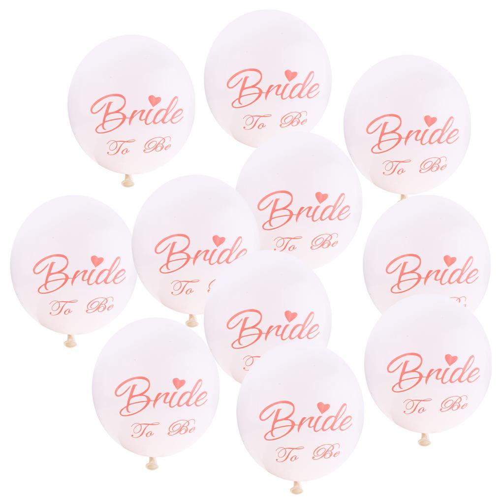 20 Pieces Latex White Balloon Pink Printed Wedding Bridal Shower