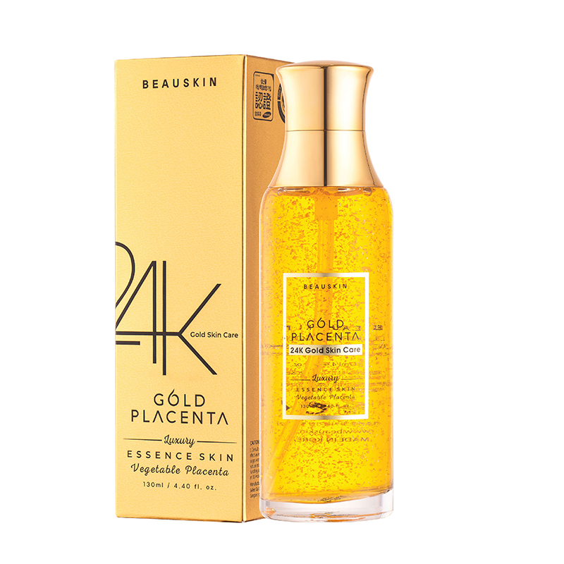 Nước hoa hồng dưỡng ẩm se khít lỗ chân lông sáng da Beauskin Luxury 24K Gold Placenta Essence Skin 130ml