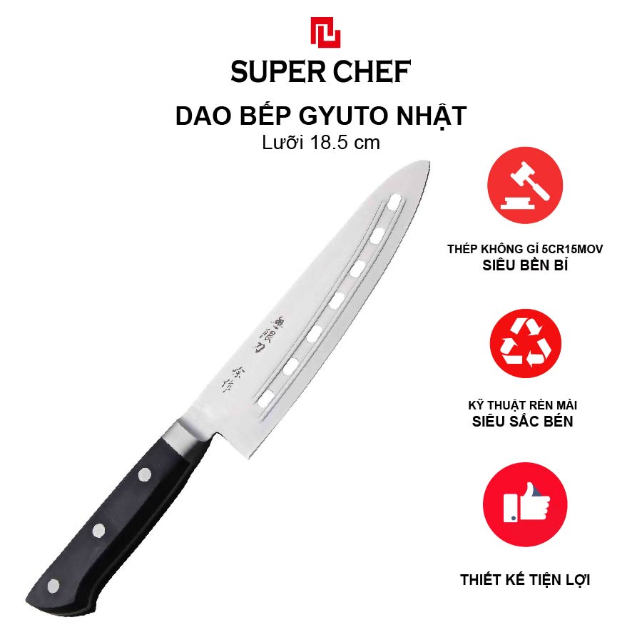 Bộ Dao Cán Nhựa Super Chef Sắc Bén, Siêu Bền Bỉ