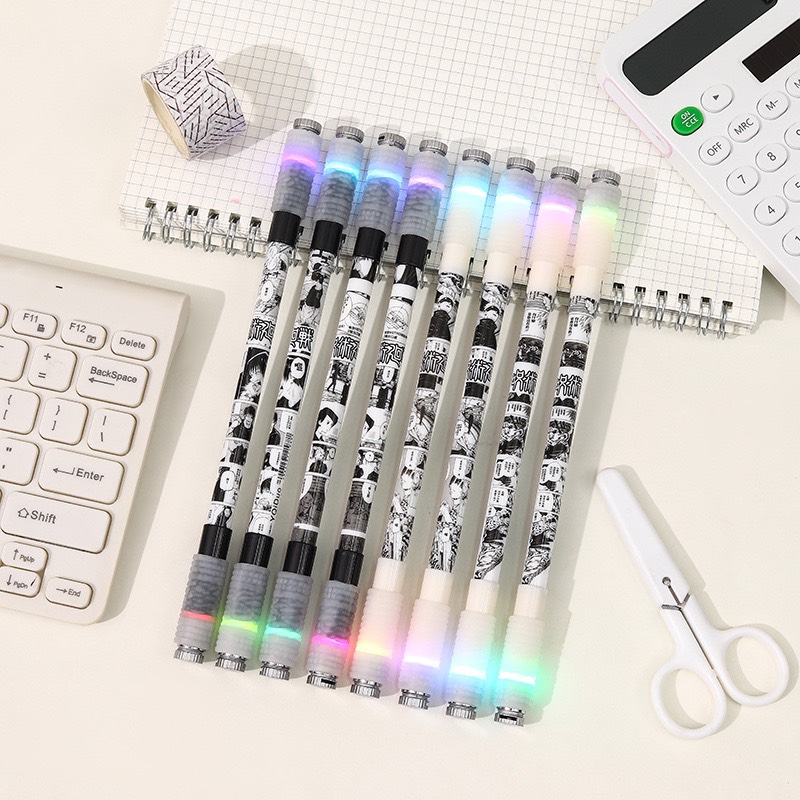 Bút Quay Nghệ Thuật Phát Sáng Mod Có Đèn Led Đổi Màu Cá Tính Với Sao Bơ Viết Mực Xoay đẹp Dễ Thương Pen Spinning