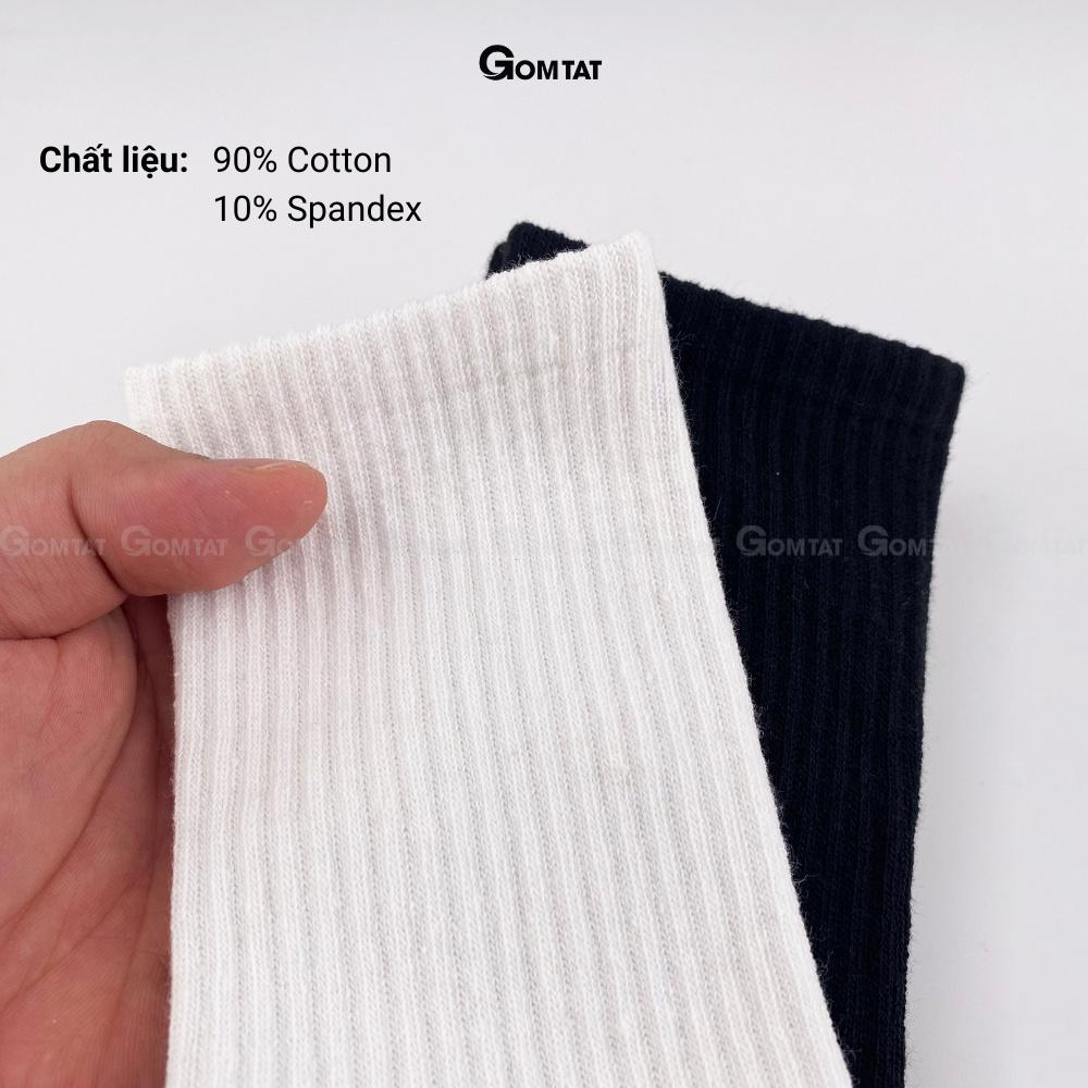 Tất vớ cổ cao nam nữ trơn màu, chất liệu cotton cao cấp, hút ẩm thoáng khí, mềm mại êm chân - GOM-KLB-TRONCAO