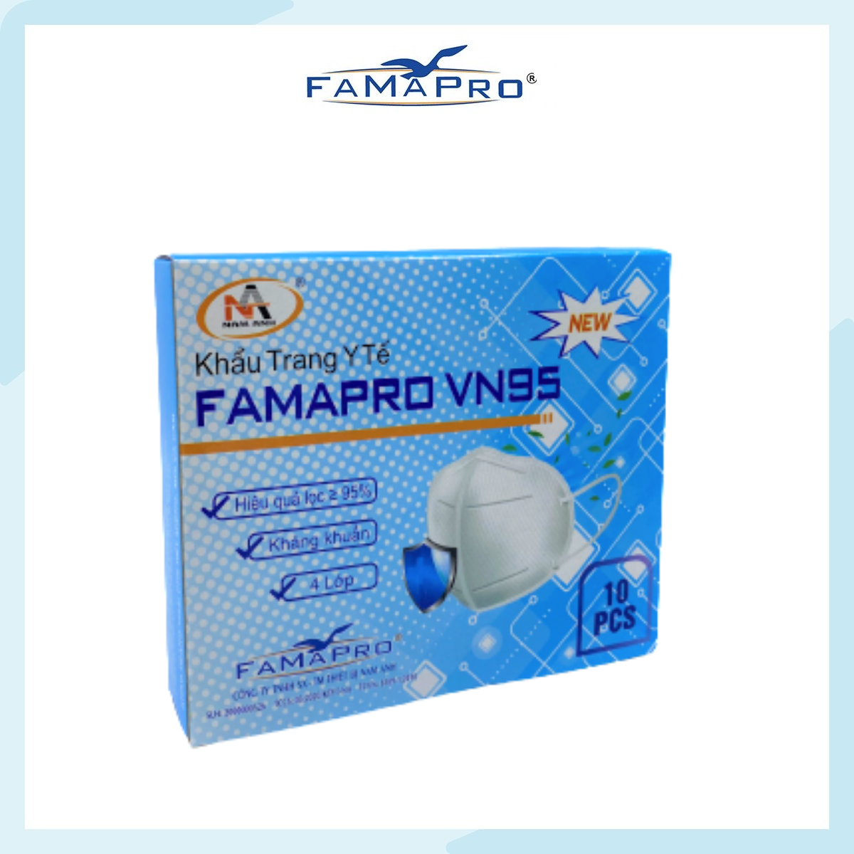 [[ Xuất Khẩu Mỹ ]] - Khẩu Trang Y Tế Cao Cấp FAMAPRO - 4 Lớp Kháng Khuẩn / 95% Lọc Khuẩn, Bụi, Virus Tốt Nhất / Người Lớn - [ CB1 - VN95 - TÚI / HỘP ]