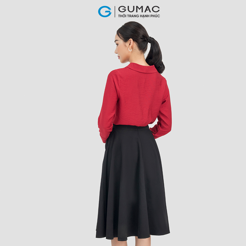 Áo sơ mi nữ GUMAC LA0706 công sở kiểu cổ bẻ chất liệu lụa thoáng mát sang trọng