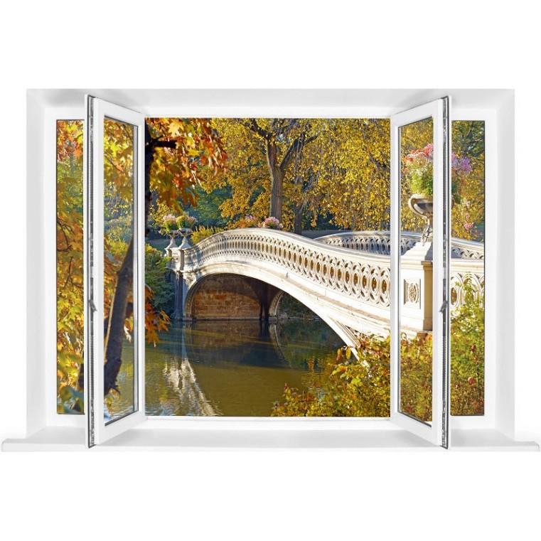 Tranh dán tường cửa sổ 3D cảnh đẹp thiên nhiên N-0121