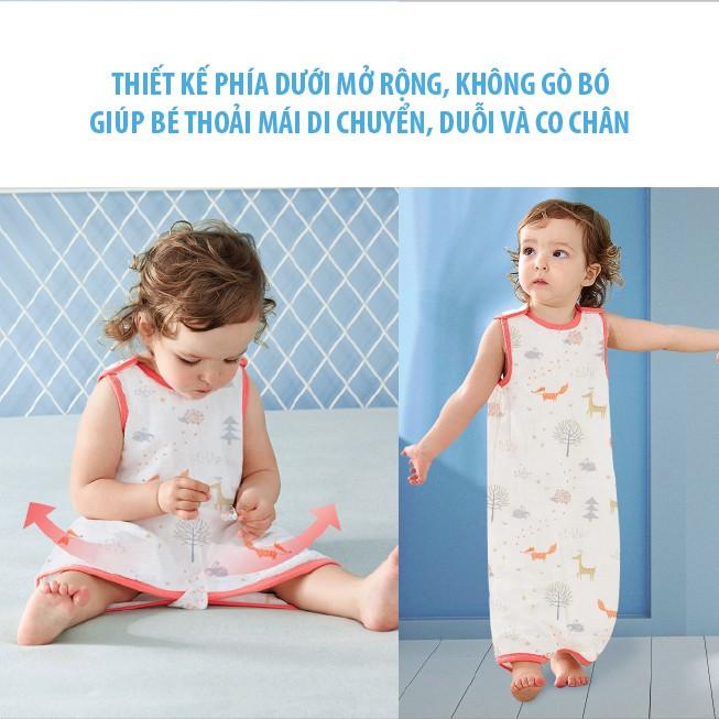 Túi Ngủ Cho Bé Mùa Hè Thu | Túi Ngủ Trẻ Em Vải Đũi Cotton Mềm [Video &amp; Ảnh Thật]