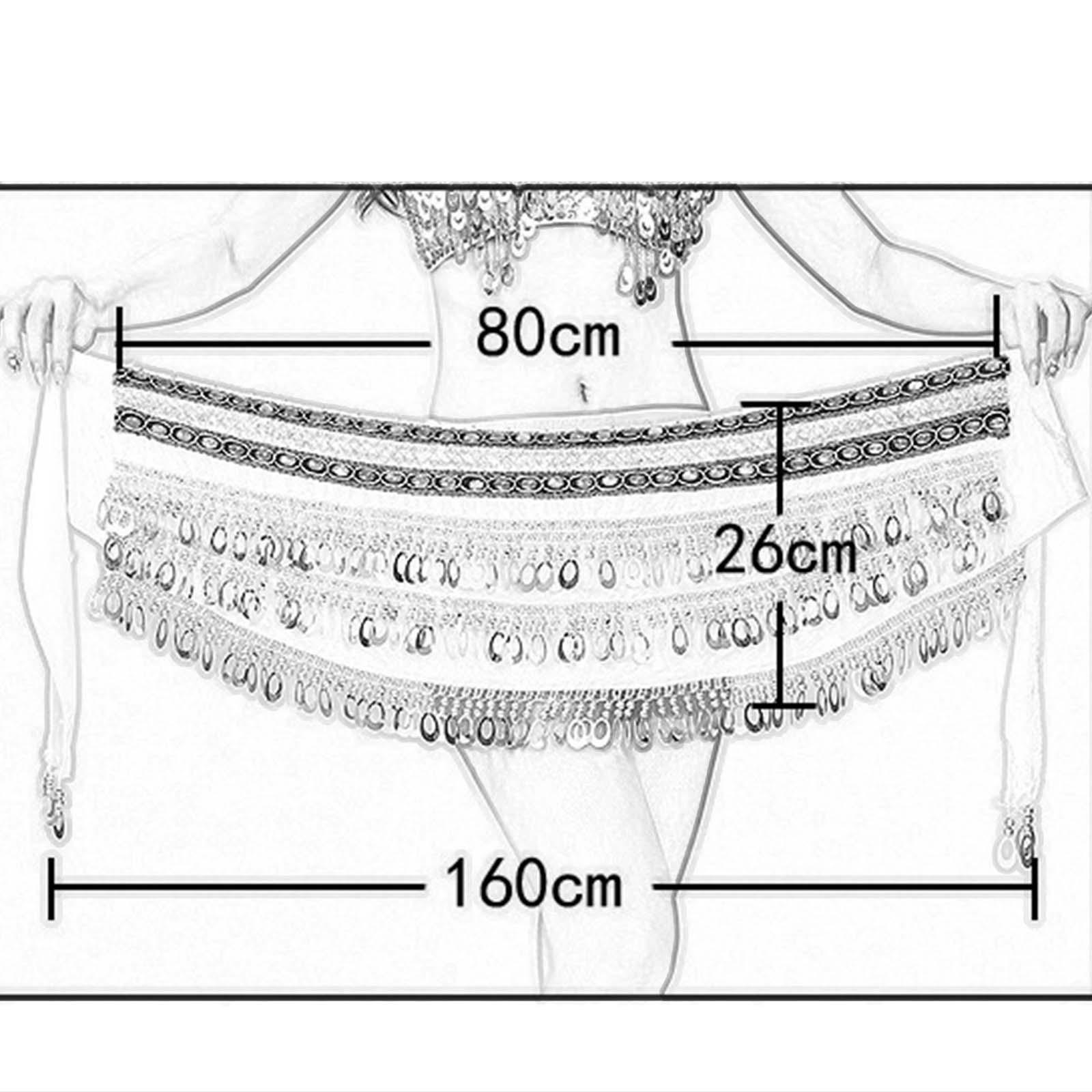 Women Belly Dance Skirt Dancewear Hip Belt Sparkly Tassel Scarf Belt Hip Scarf Wrap for Performance Samba Dancer Music Festival Themed Party