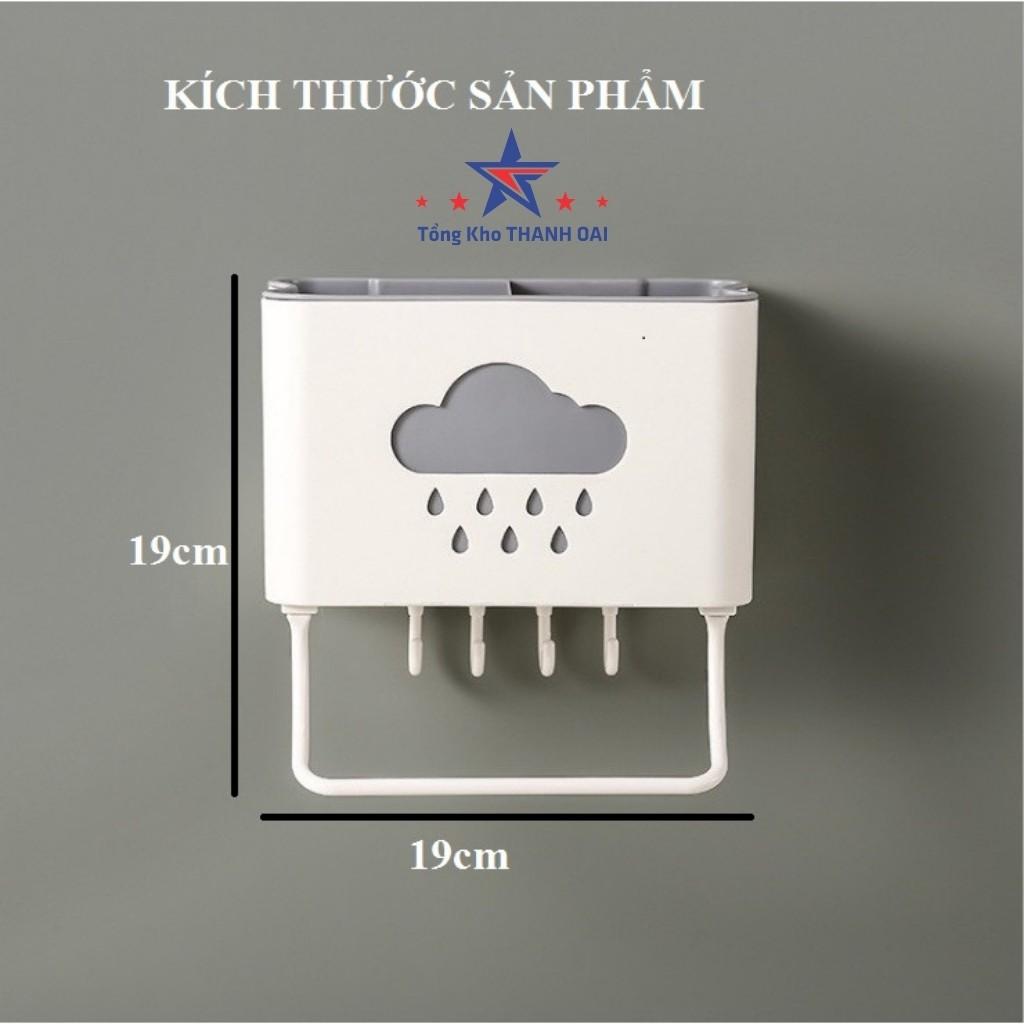 Ống đựng đũa treo tường có nắp hình đám mây đậy tiện dụng