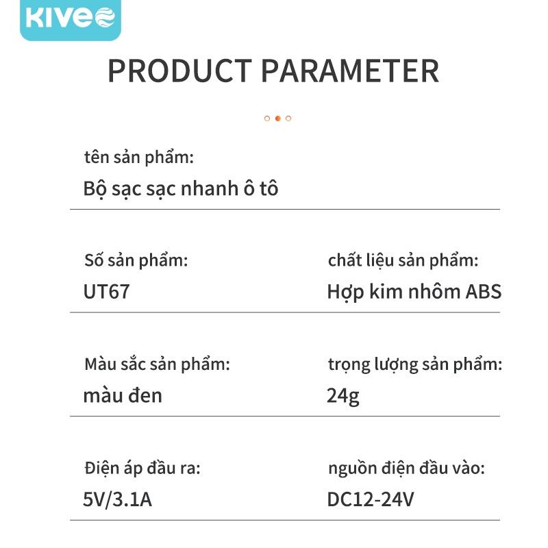 Tẩu sạc trên xe hơi Sạc Nhanh 5V/3.1A BASIKE UT67 QC 3.0 Cổng USB*2 Dùng Trên Xe Hơi-Hàng chính hãng