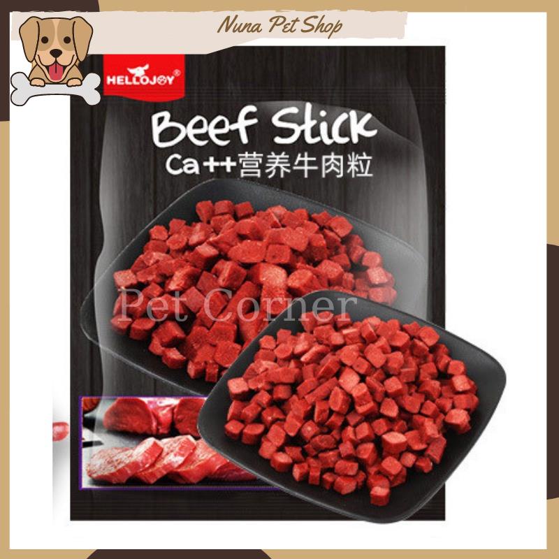 Thịt bò cao cấp Hello Joy thơm ngon, bổ sung canxi cho chó (Gói 500gr) - Bánh thưởng cho chó, đồ ăn vặt cho thú cưng