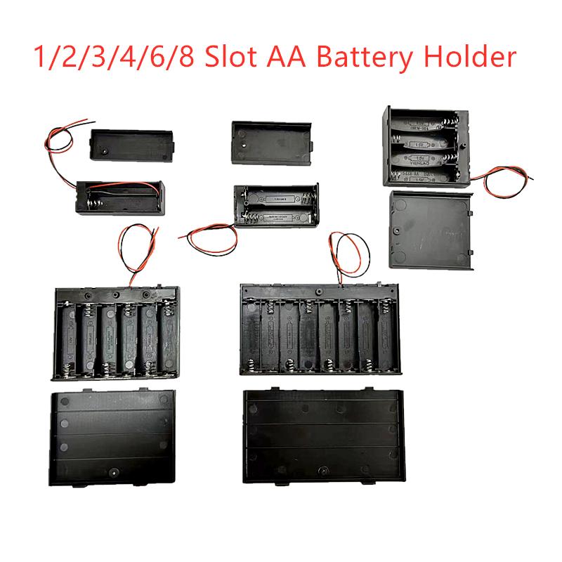 1/2/3/4/6/8 Khe cắm pin AA Hộp đựng pin AA Hộp đựng pin AA 1x 2x 3x 4x Hộp đựng pin AA có công tắc DIY Màu sắc: 1 CÁI