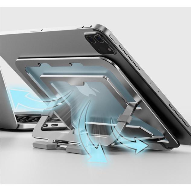 T620 Giá Đỡ iPad, Máy Tính Bảng Gấp Gọn Hỗ Trợ Tản Nhiệt Tốt Từ Nhôm Cao Cấp, Chắc Chắn, Nhiều Nắc Điều Chỉnh
