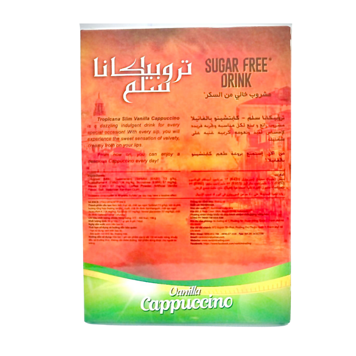 Cà Phê Ăn Kiêng Cappuccino Với Chiết Xuất Cỏ Ngọt Tropicana Slim (8 Gói x 12g)