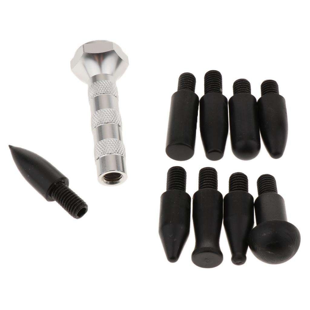 2 Sets Paintless Dent Repair Tap Down Pen Dent Removal Tools Silver+Orange