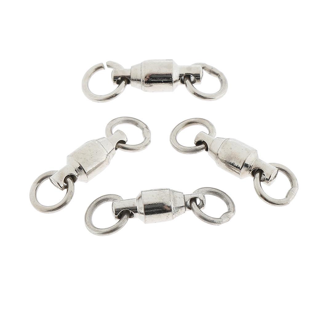 40pcs Ball Bearing with Split Ring Swivel Solid Fishing Connector