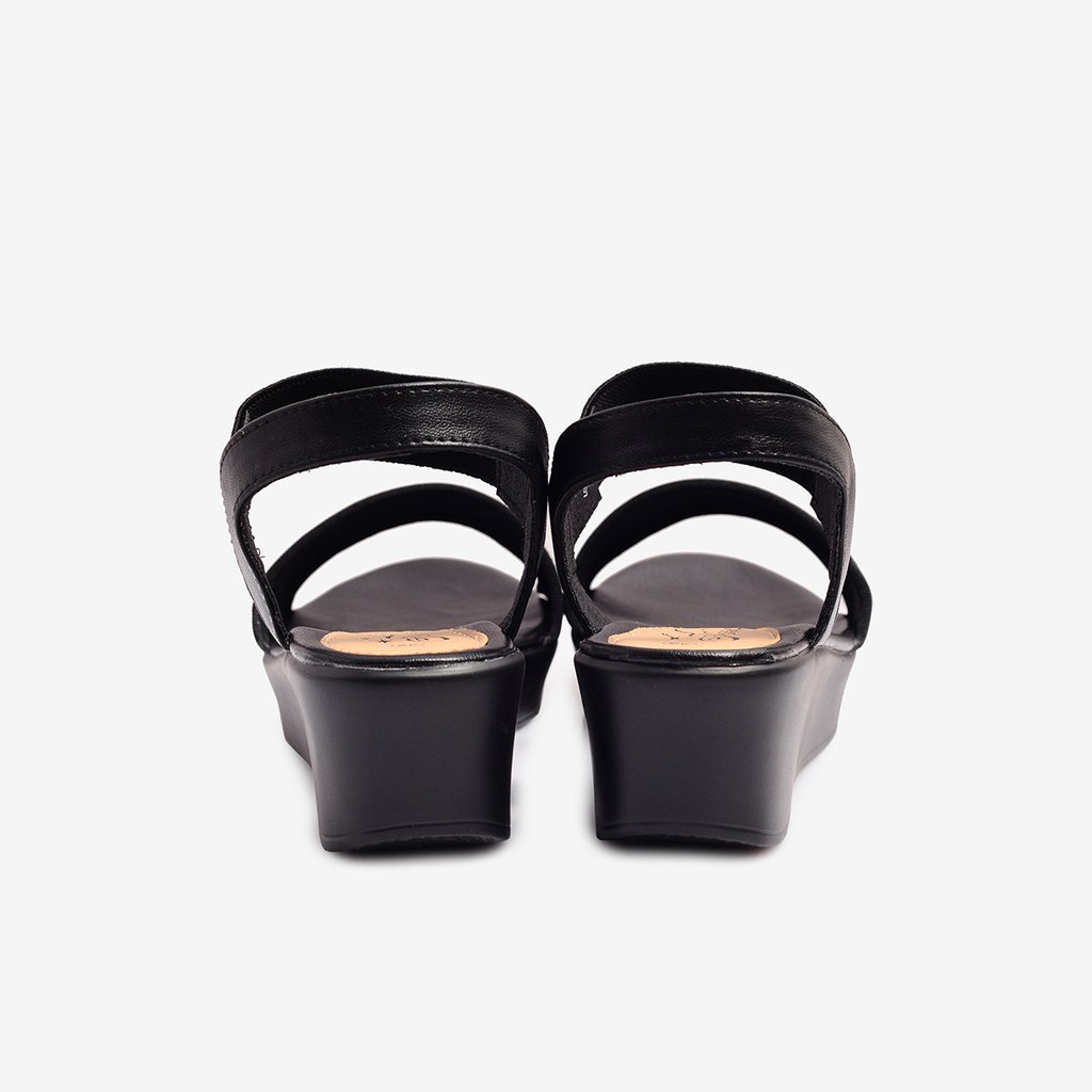 Sandal nữ Đế Xuồng Cao 5cm-DPW0635DEN