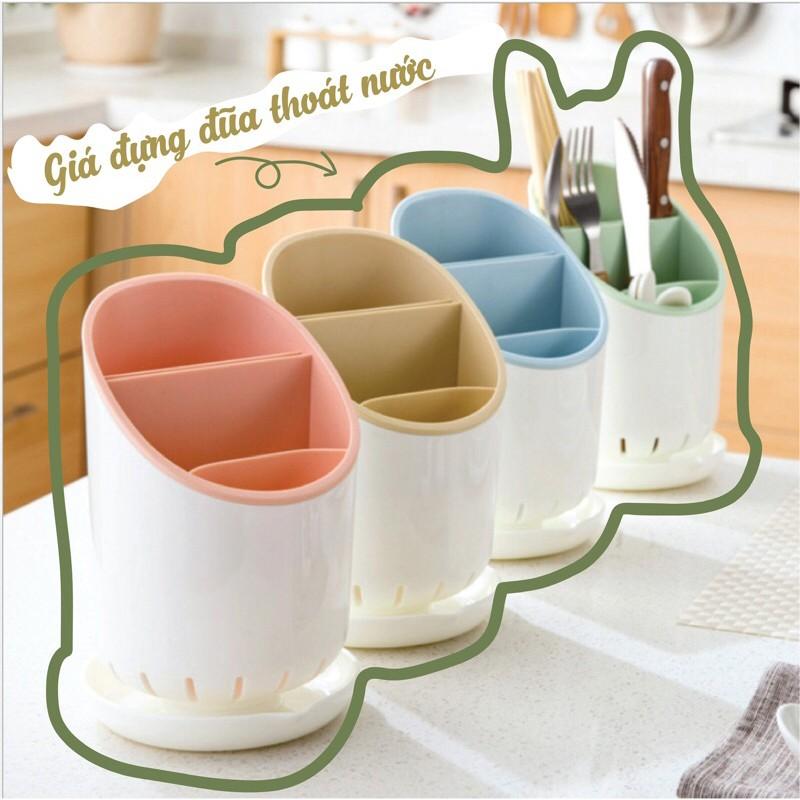 Ống đựng đũa muỗng nhựa PP thoát nước phong cách decor Bắc Âu