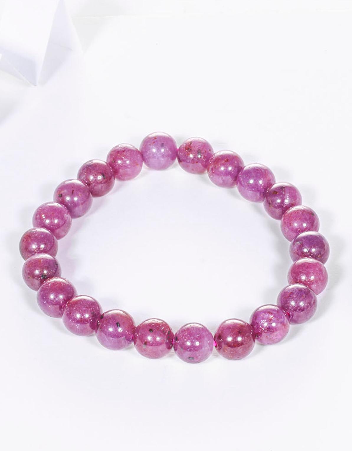 Vòng tay đá ruby hạt đá 7.5mm mệnh hỏa, thổ - Ngọc Quý Gemstones