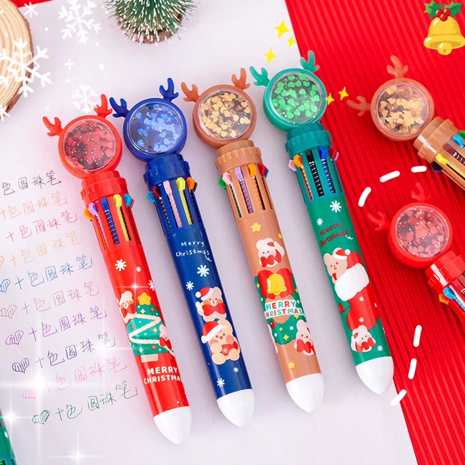 10 Colors Ballpoint Pen Retractable Ballpoint Pen 10 in 1 for Gift Children