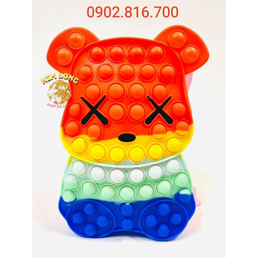 Balo pop it - Balo Cặp đi học cho bé mẫu giáo - mầm non hình GẤU BEARBRICK TEDDY