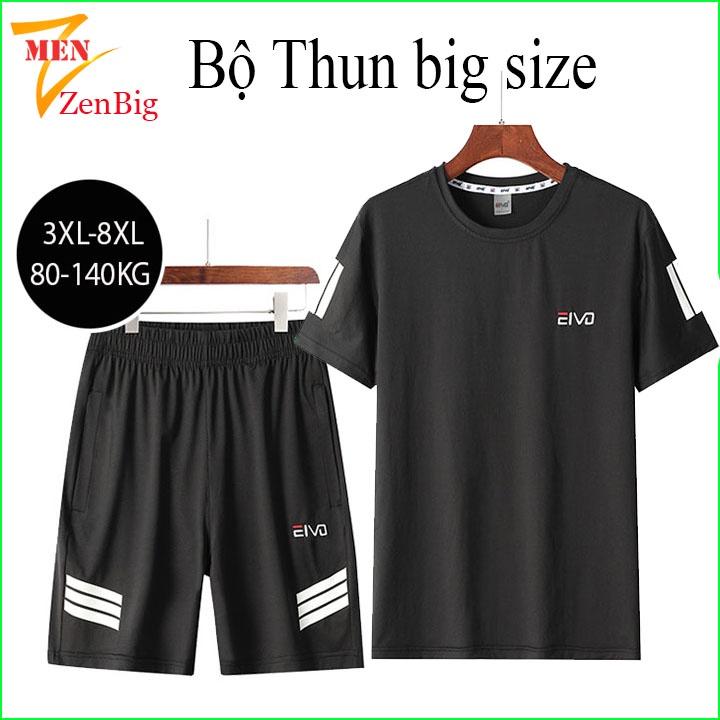Bộ Quần Áo Thun, Áo Phông Nam Big Size Ngoài Cỡ Dành Cho Người Mập Người Béo Zenbig Men - Bộ Quần Áo Thể Thao Nam