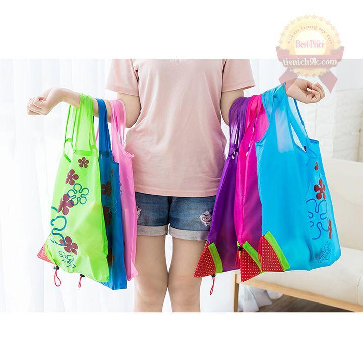 Túi đựng đồ đi chợ xách tay Gấp gọn thành quả dâu tây