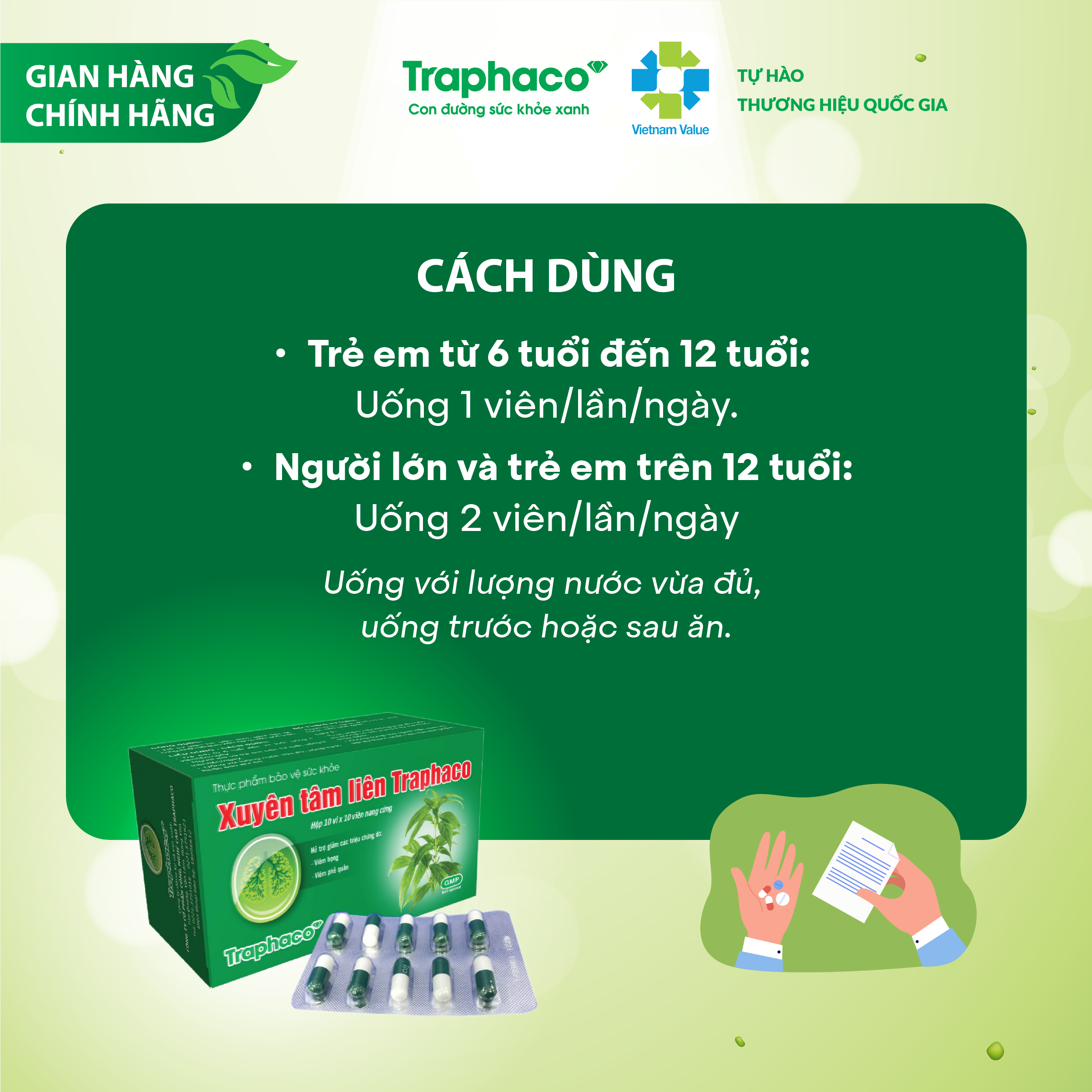 XUYÊN TÂM LIÊN - GIẢM TRIỆU CHỨNG VIÊM HỌNG, VIÊM PHẾ QUẢN, BỔ PHỔI