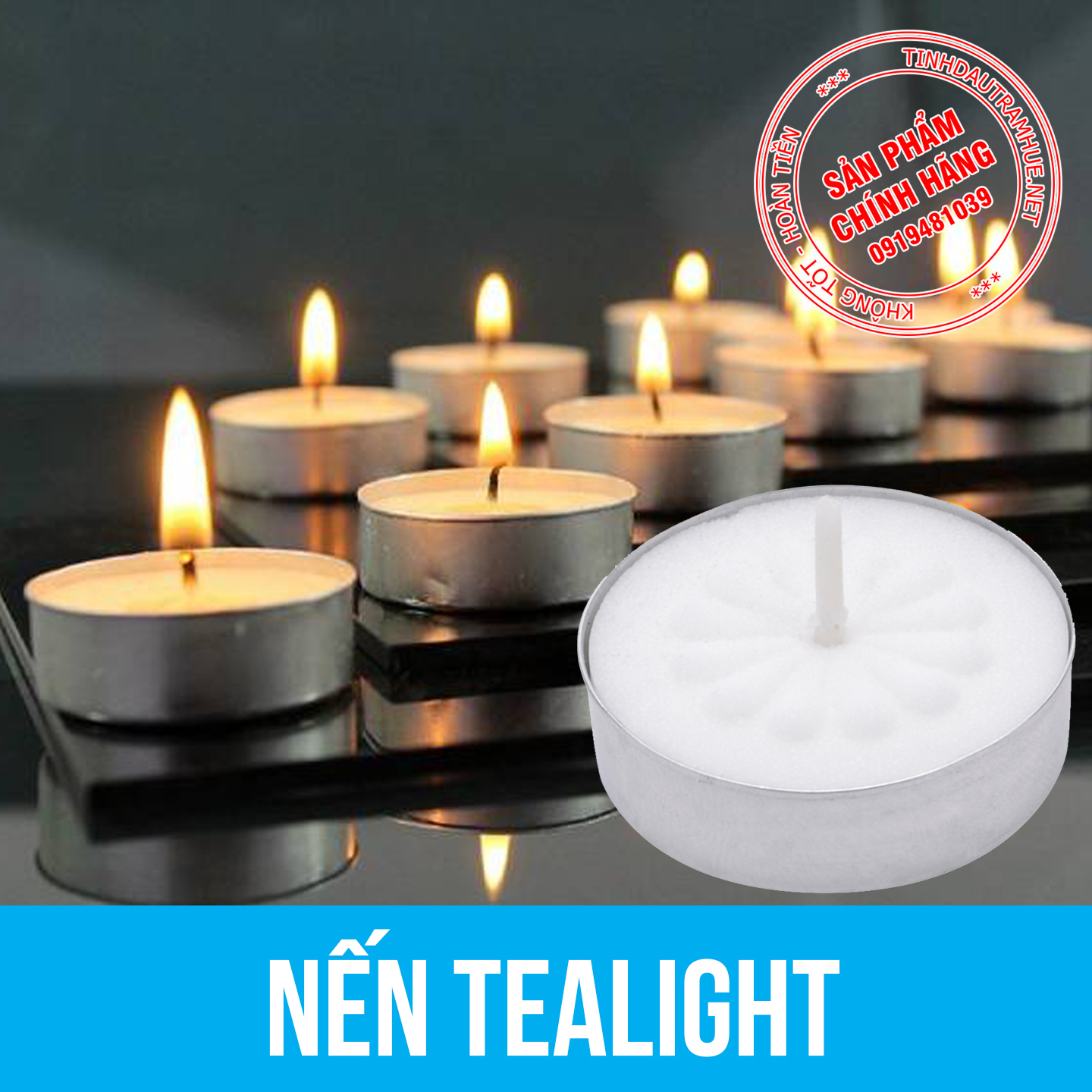 Viên Nến Tealight Cháy Đủ 4 Tiếng - Không Mùi, Không Khói - Dùng Để Xông Tinh Dầu, Trang Trí, Tổ Chức Sự Kiện, Hâm Nóng Thức Ăn