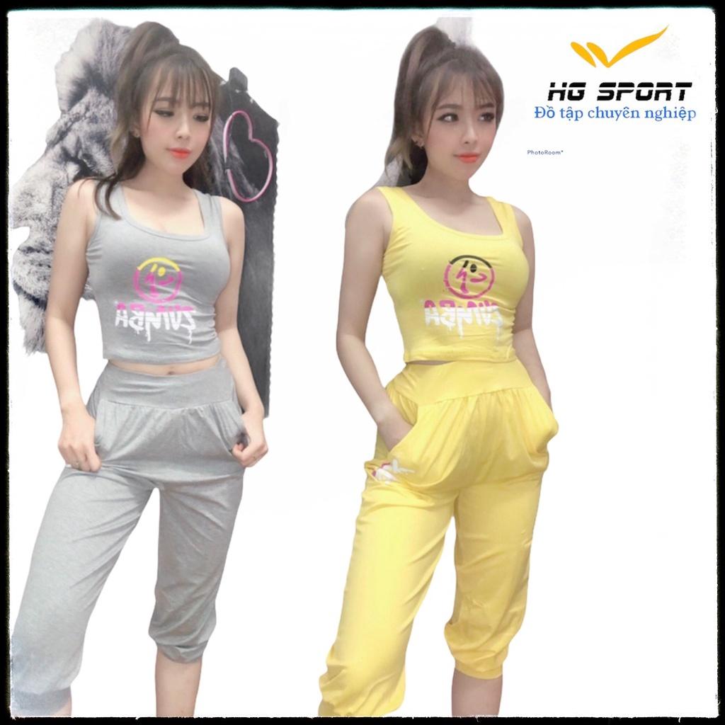 Bộ tập Zumba, Dance ,Bộ đồ tập quần lửng áo croptop Hg Sport BL05