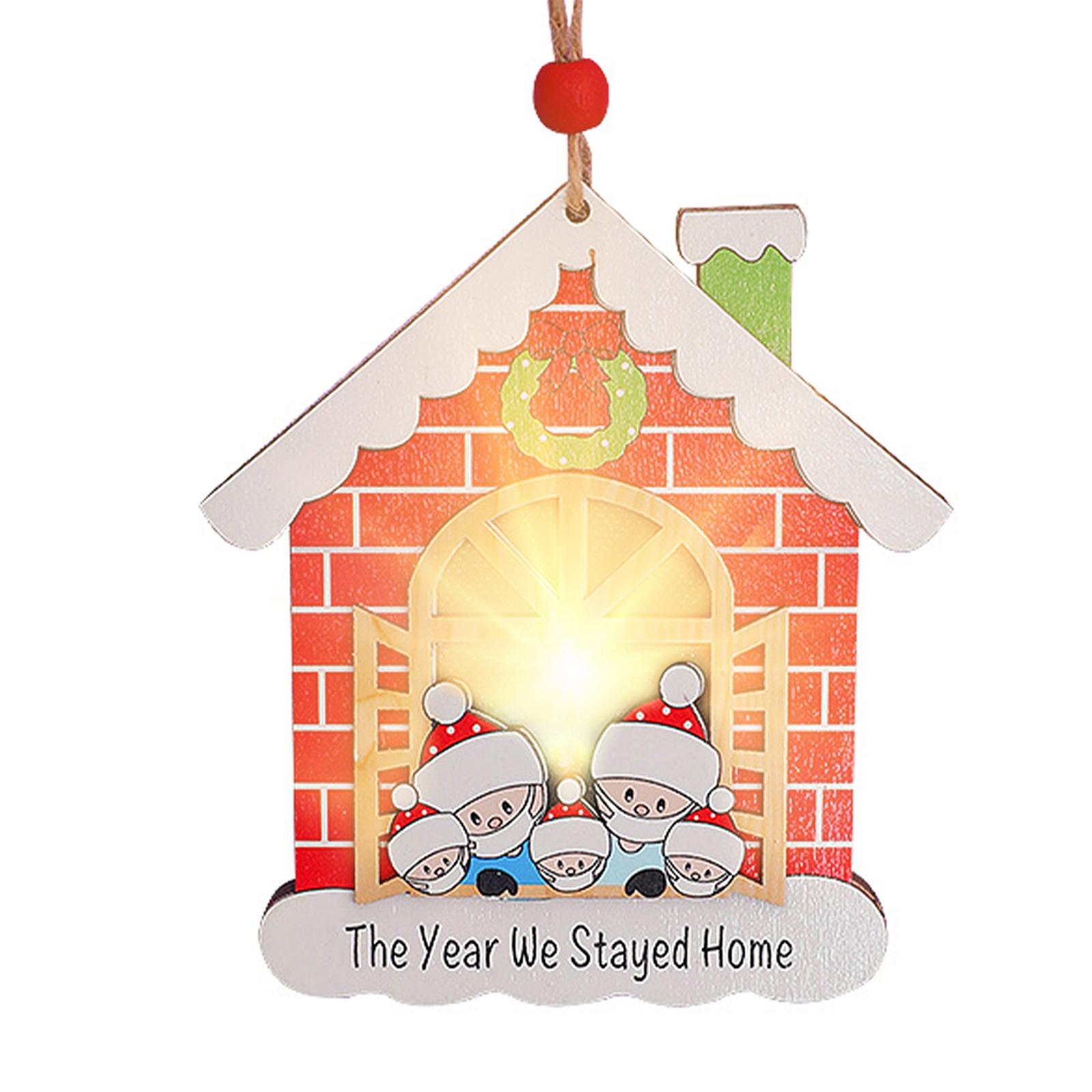 Nhà gỗ phát sáng trang trí cây thông noel, đồ trang trí giáng sinh