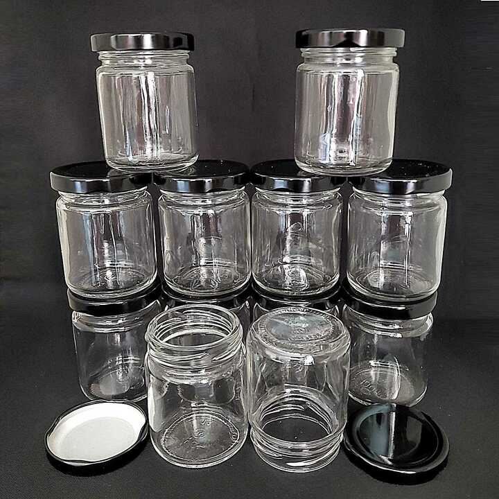 Hũ Làm Sữa Chua Thủy Tinh 100ml mẫu Trụ Tròn - nắp thiếc đen - Hũ chưng yến, lọ đựng gia vị, tổ yến, mật ong, dầu dừa, sữa ong chúa, thực phẩm, mỹ phẩm