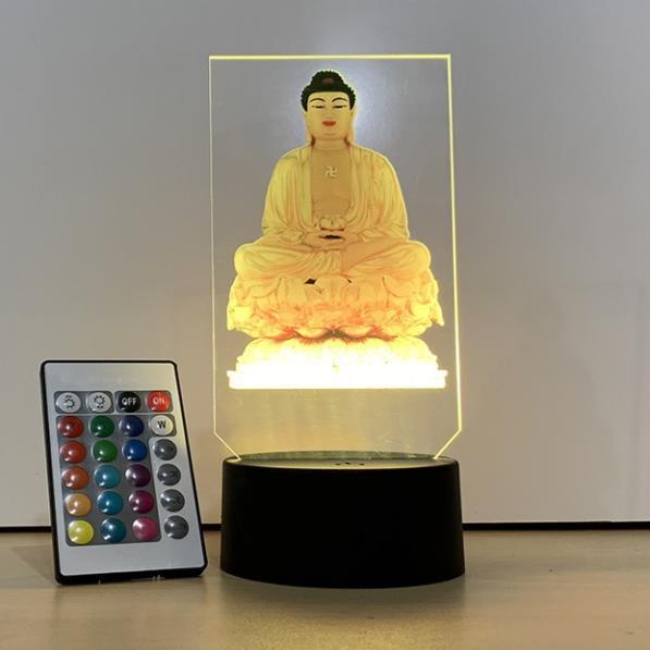 Đèn Led 3D in UV hình Phật Adida tọa đài sen Led-01