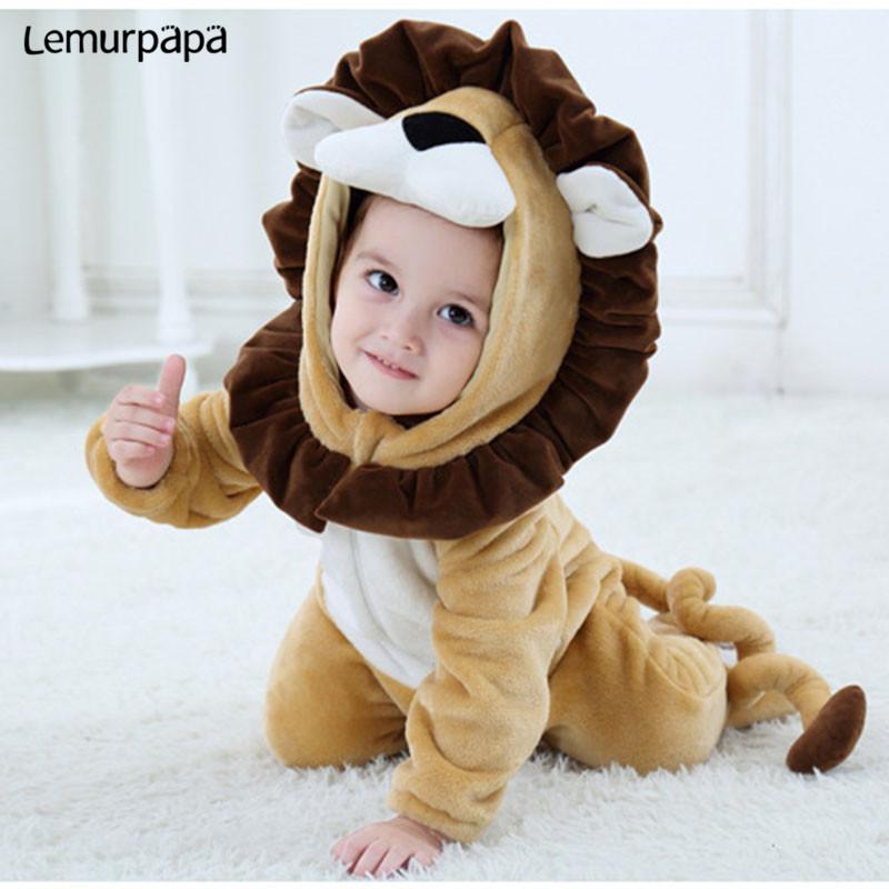 Bé Sư Tử Onesie Động Vật Trang Phục Cho Bé Trai Bé Gái Dài Tay Áo Liền Quần Ngộ Nghĩnh Dễ Thương Ấm Quần Áo Trẻ Em Kid 0-3 năm Trẻ Sơ Sinh Kigurumis