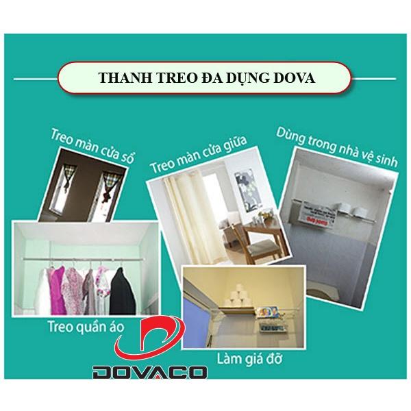 Thanh treo đa năng Dovaco không cần khoan, không cần bắt vít_ Sơn trắng