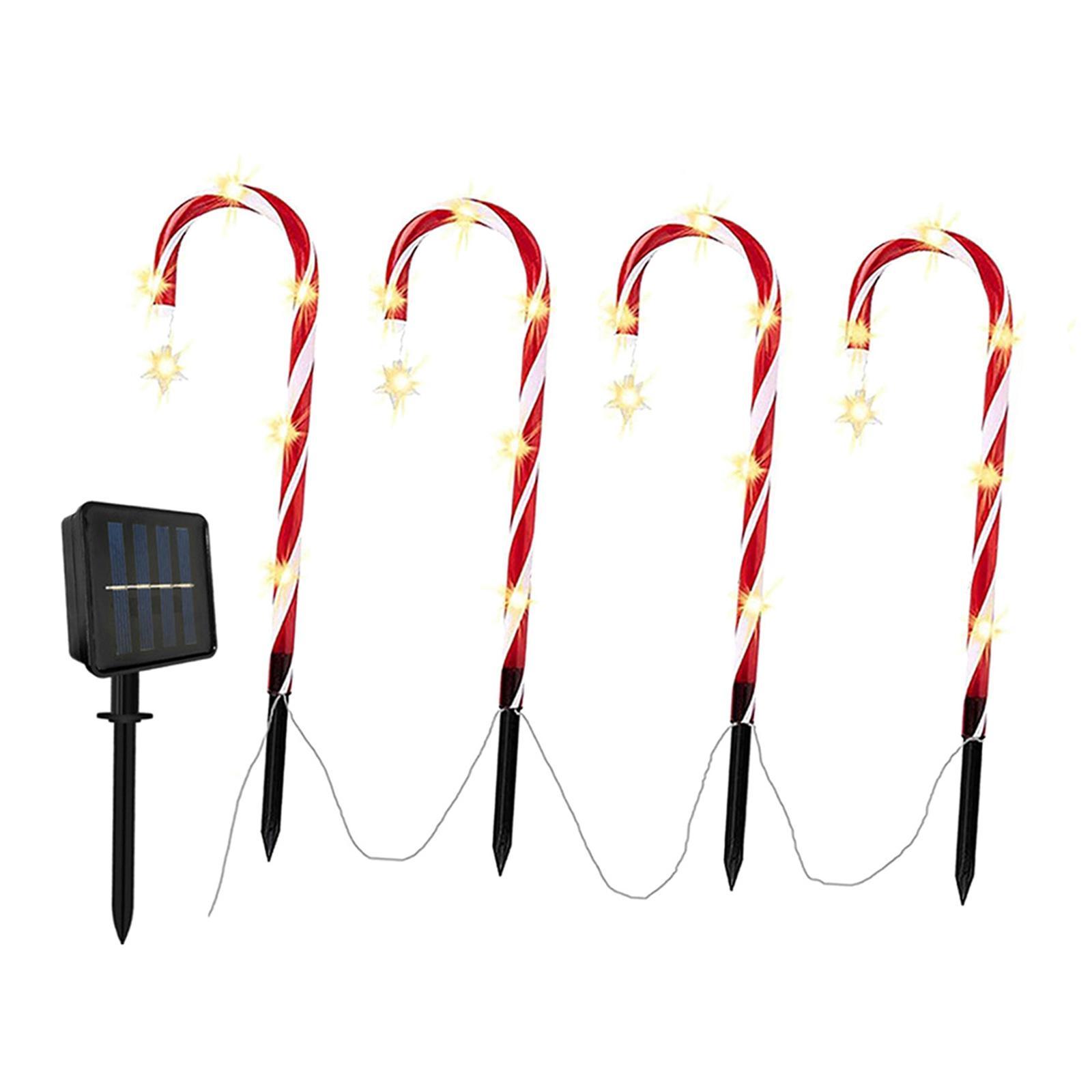 Đèn Trang trí Giáng Sinh Hình Kẹo đèn LED năng lượng mặt trời