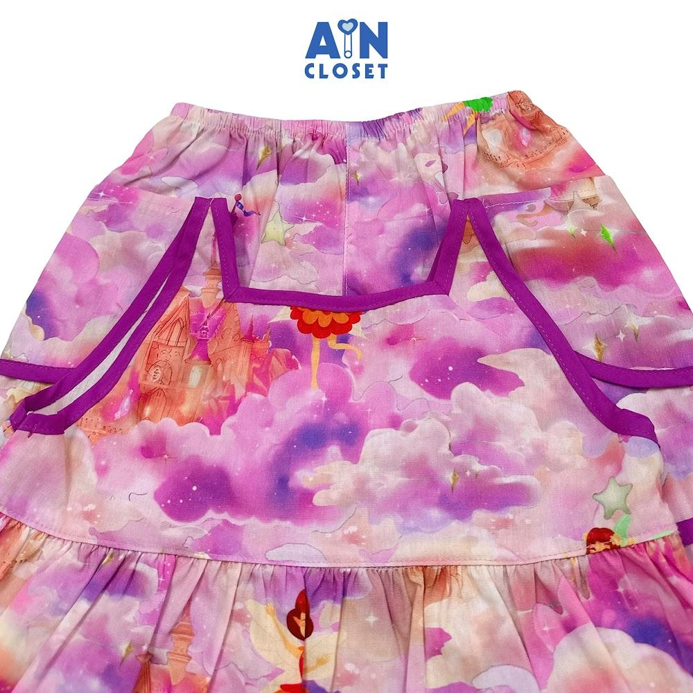 Bộ quần áo Ngắn bé gái hoạ tiết Nàng Tiên Tím Cotton - AICDBGOGLCIH - AIN Closet