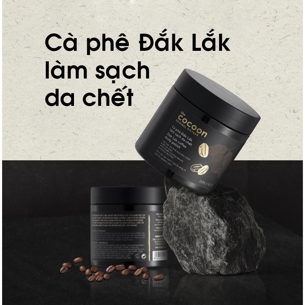 Tẩy Da Chết Body Chiết Xuất Cà Phê Đắk Lắk COCOON Dak Lak Coffee Body Polish 200ml
